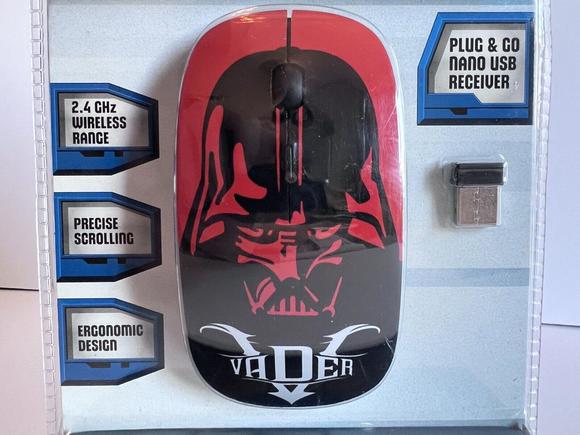 NEW In Box JAZWARES STAR WARS DARTH VADER WIRELESS OPTICAL USB MOUSE RARE 2012 - Picture 4 of 11